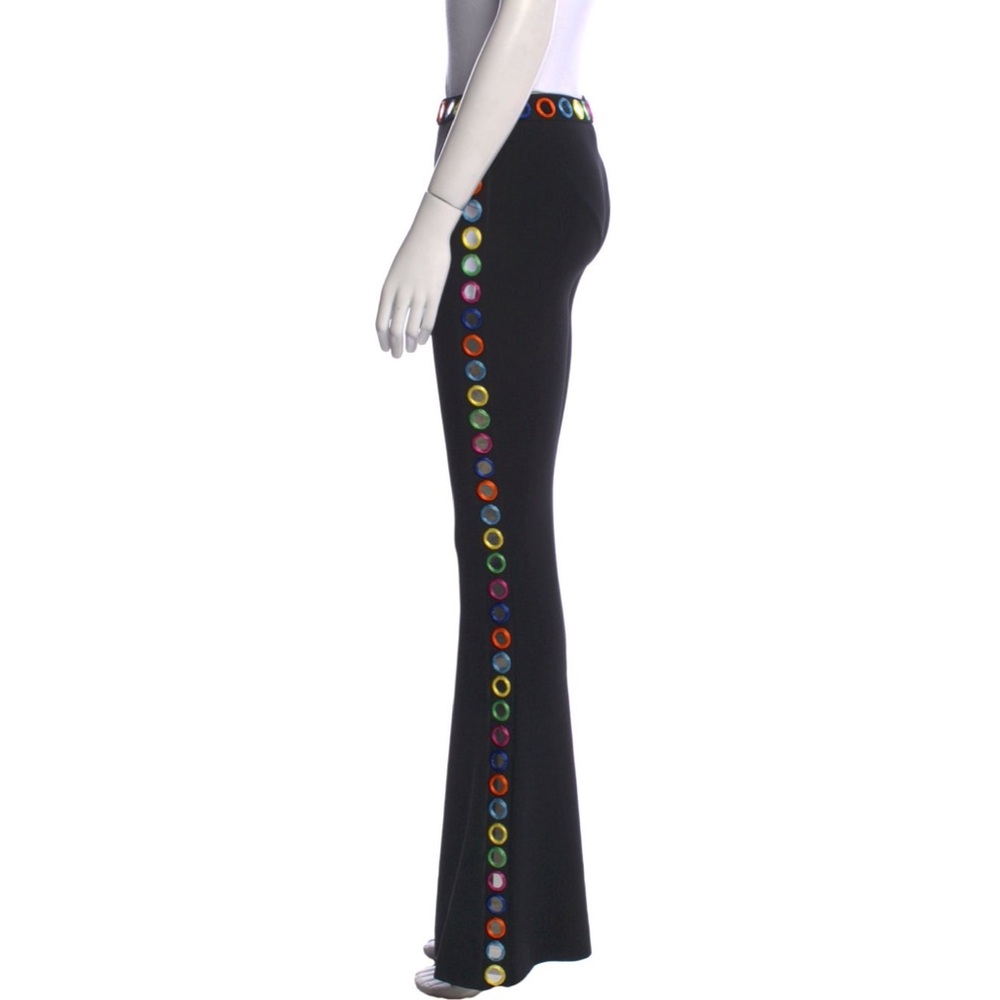 Moschino Couture Mirror Embroidered Flare Pants made in Italy